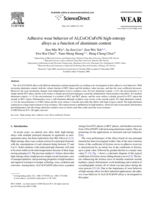 Adhesive wear behavior of AlxCoCrCuFeNi high-entropy alloys as a function of aluminum content