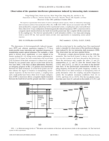 Observation of the quantum interference phenomenon induced by interacting dark resonances
