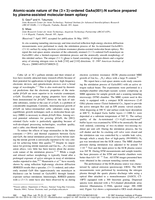 Atomic-scale nature of the (3×3)-ordered GaAs(001):N surface prepared by plasma-assisted molecular-beam epitaxy