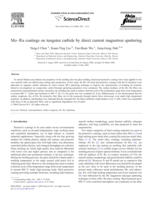 Mo-Ru coatings on tungsten carbide by direct current magnetron sputtering