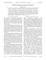 Black Hole Production and Large Extra Dimensions