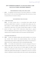 ZINC-MODIFIED FERRITIC STAINLESS STEELS AND MANUFACTURING METHOD THEREOF(專利結件)