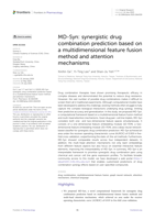 MD-Syn: synergistic drug combination prediction based on a multidimensional feature fusion method and attention mechanisms