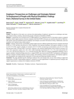 Employers' Perspectives on Challenges and Strategies Related To Employment of People with Physical Disabilities: Findings from a National Survey in the United States