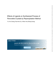 Effects of Ligands on Synthesized Process of Perovskite Crystals by Reprecipitation Method