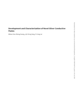 Development and Characterization of Novel Silver Conductive Pastes
