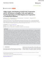 Alpha‐Lipoic Acid Reduces NLRP3/ASC Expression and IL‐1β Release in Kupffer Cells and Improves Insulin Signaling in FL83B Hepatocytes Exposed to a Conditioned Medium