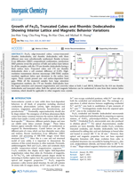 Growth of Fe3O4 Truncated Cubes and Rhombic Dodecahedra Showing Interior Lattice and Magnetic Behavior Variations