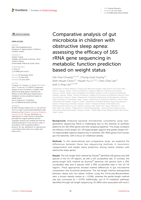 Comparative analysis of gut microbiota in children with obstructive sleep apnea: assessing the efficacy of 16S rRNA gene sequencing in metabolic function prediction based on weight status
