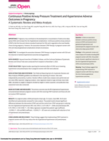 Continuous Positive Airway Pressure Treatment and Hypertensive Adverse Outcomes in Pregnancy: A Systematic Review and Meta-Analysis
