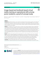 Image-based and textbook-based virtual reality training on operational skills among junior residents: a proof of concept study