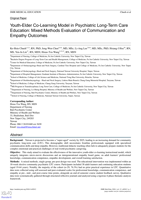 Youth-Elder Co-Learning Model in Psychiatric Long-Term Care Education: Mixed Methods Evaluation of Communication and Empathy Outcomes