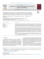 Neurobehavioral outcomes after adenotonsillectomy for pediatric sleep-disordered breathing: A systematic review and meta-analysis
