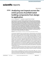 Analyzing cost impacts across the entire process of prefabricated building components from design to application