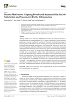 Beyond Motivation: Aligning People and Accountability for Job Satisfaction and Sustainable Public Infrastructure